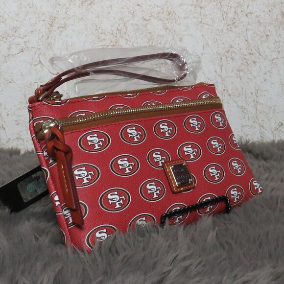 Dooney & Bourke NFL San Francisco 49ers Double Zip Wristlet (Red) - Picture 2 of 6